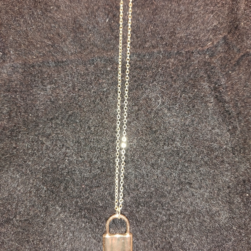 Gold pad lock necklace